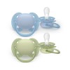 Set van 2 fopspenen - Ultra soft 0-6m - Lichblauw/groen